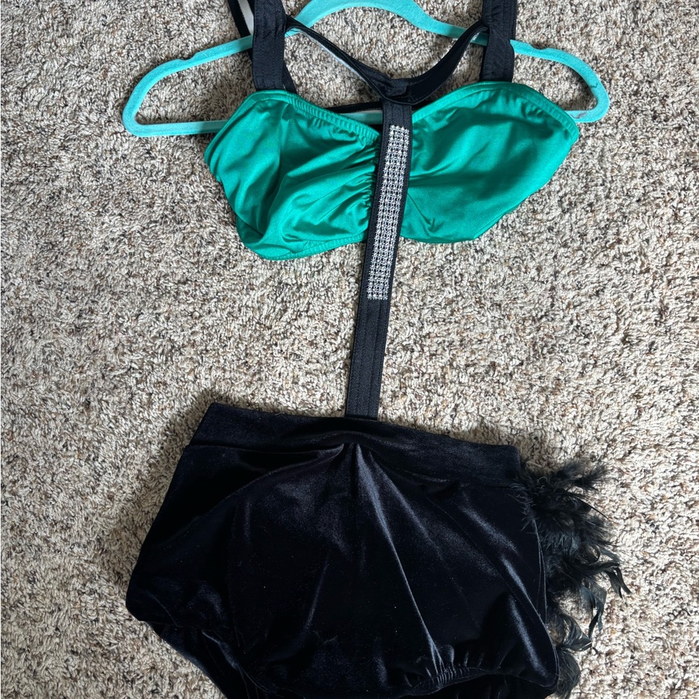 Green and Black Dance Costume